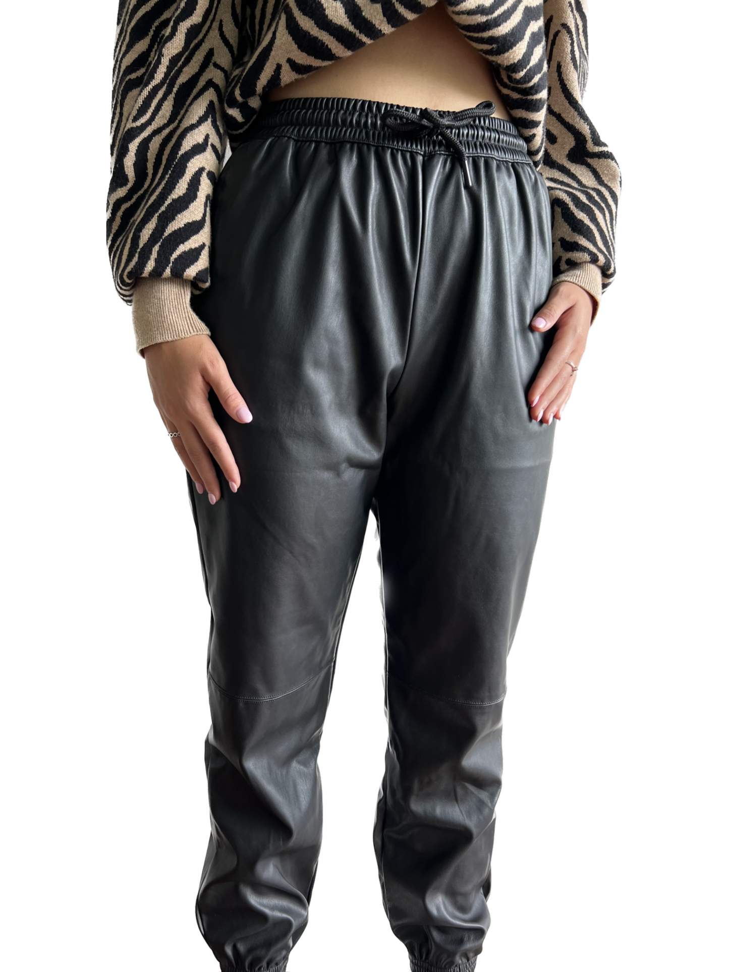 Jogger de efecto piel Duna Negro